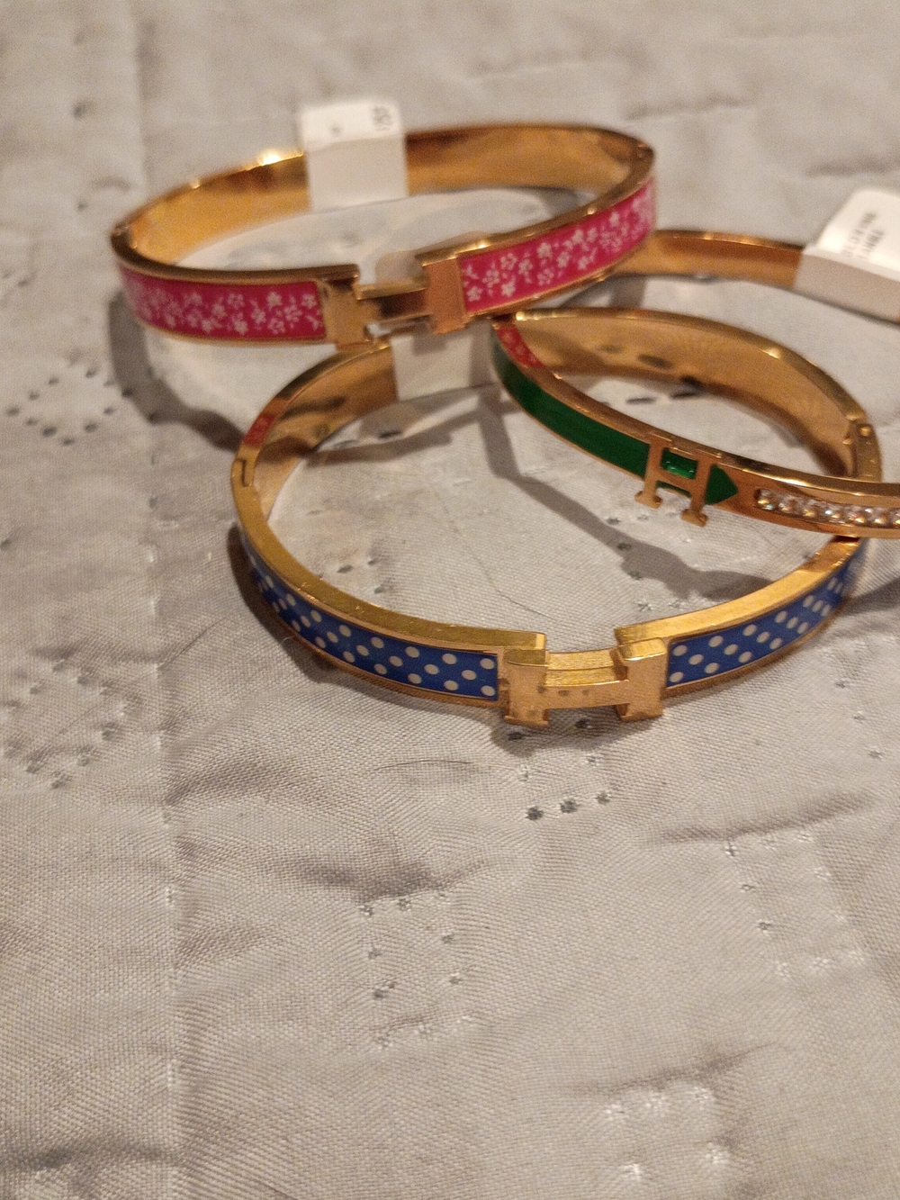 Gold-Tone Bracelets with H Logo